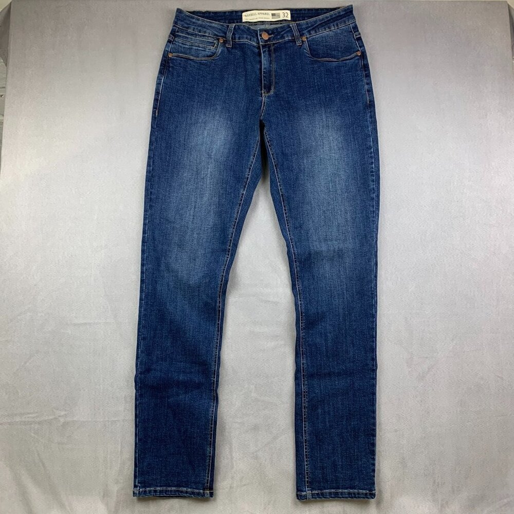 Barbell Apparel Mens Pants 32 Blue Denim Jeans Slim Fit Tapered Stretch 32x34